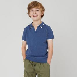 Studio Knitted Short Sleeve Polo Juniors