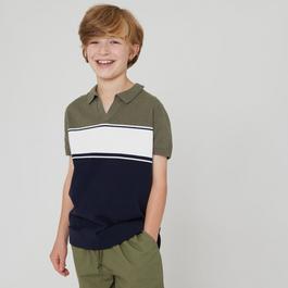 Studio Older Boys Panel Polo Knitted