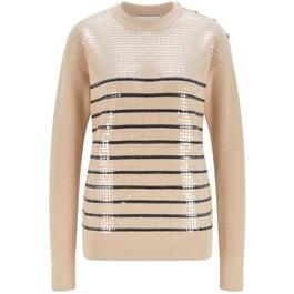 Boss Farryn Stripe Sequin Sweater
