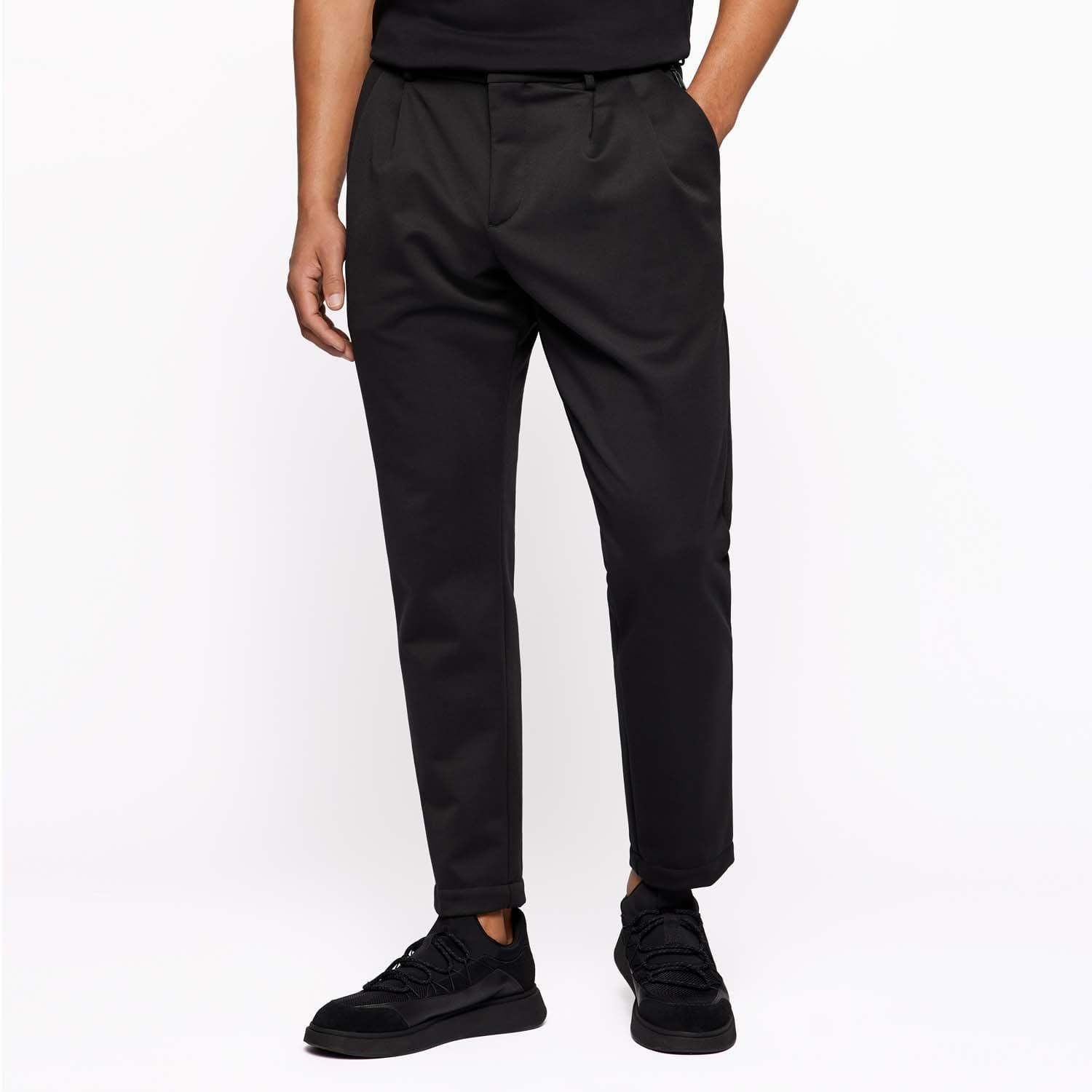 Black - Hugo - Keen Double Pleat Trousers - 1