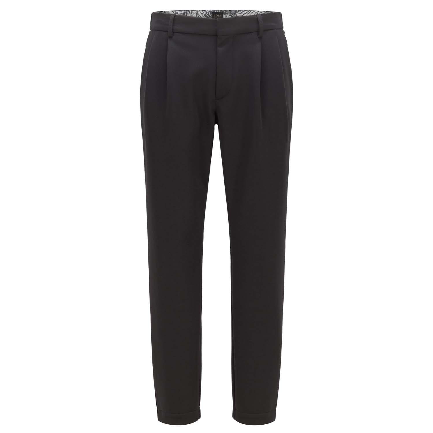 Black - Hugo - Keen Double Pleat Trousers - 4