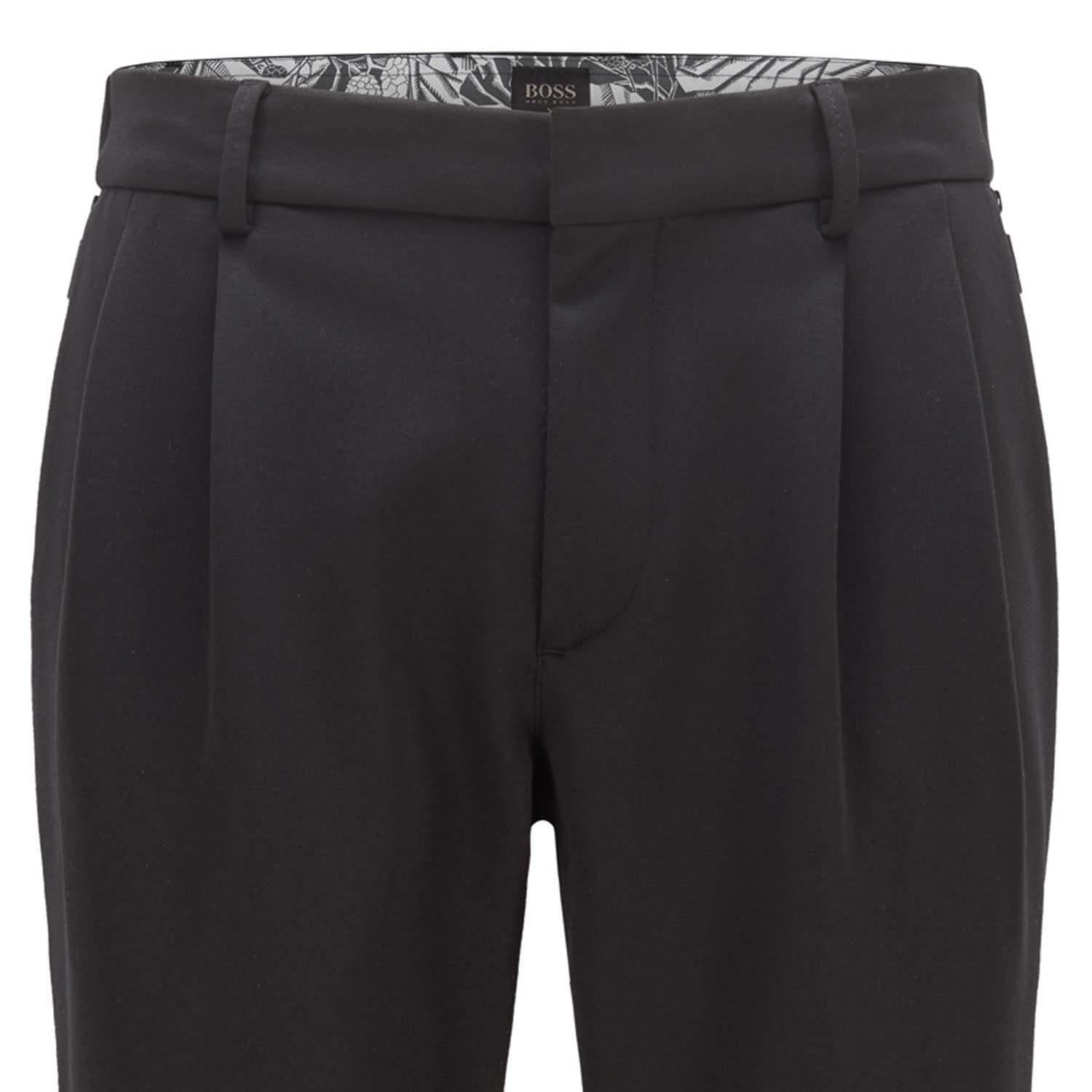 Black - Hugo - Keen Double Pleat Trousers - 5