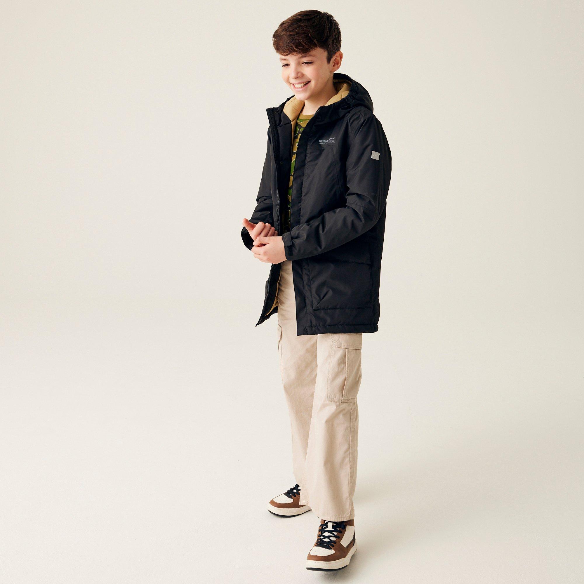 Black(Oat) - Regatta - Unisex Kids Farbank Isotex Insulated Waterproof Jacket - 3