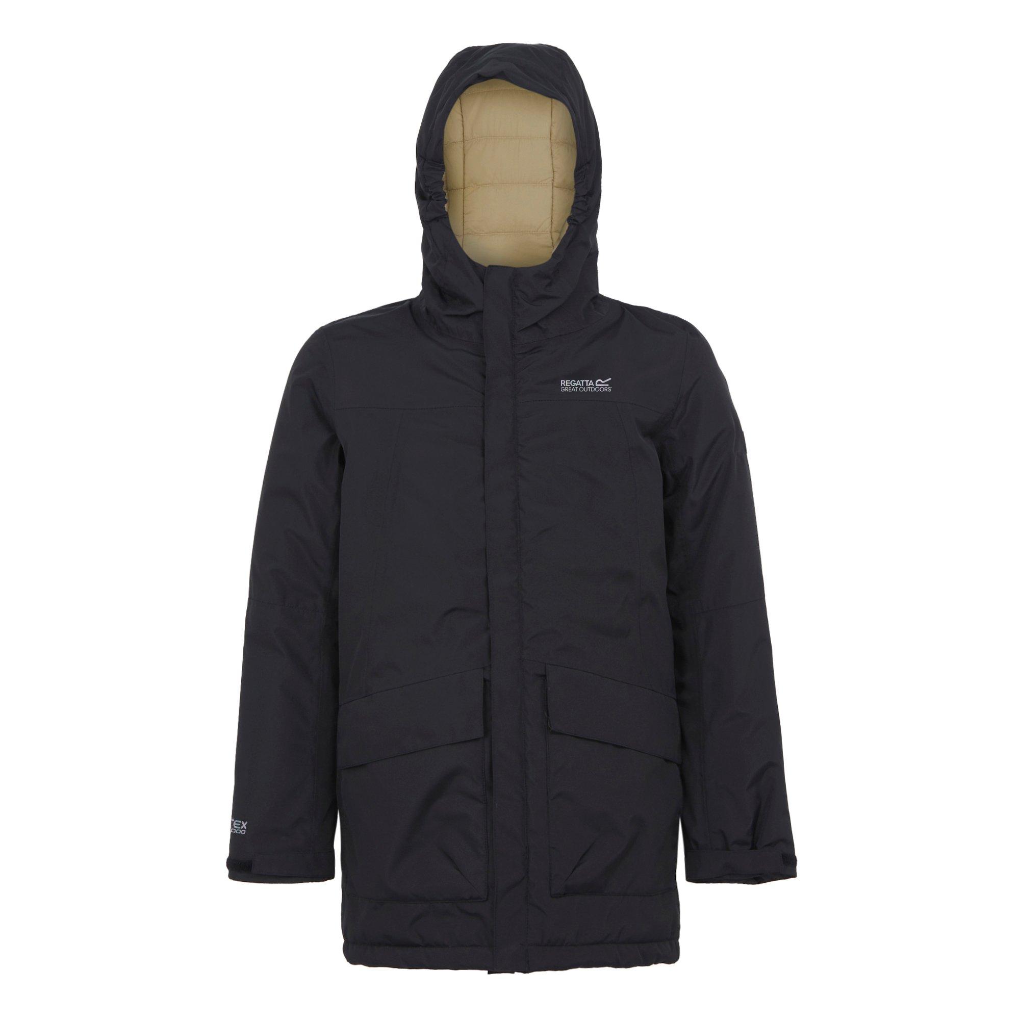 Black(Oat) - Regatta - Unisex Kids Farbank Isotex Insulated Waterproof Jacket - 6