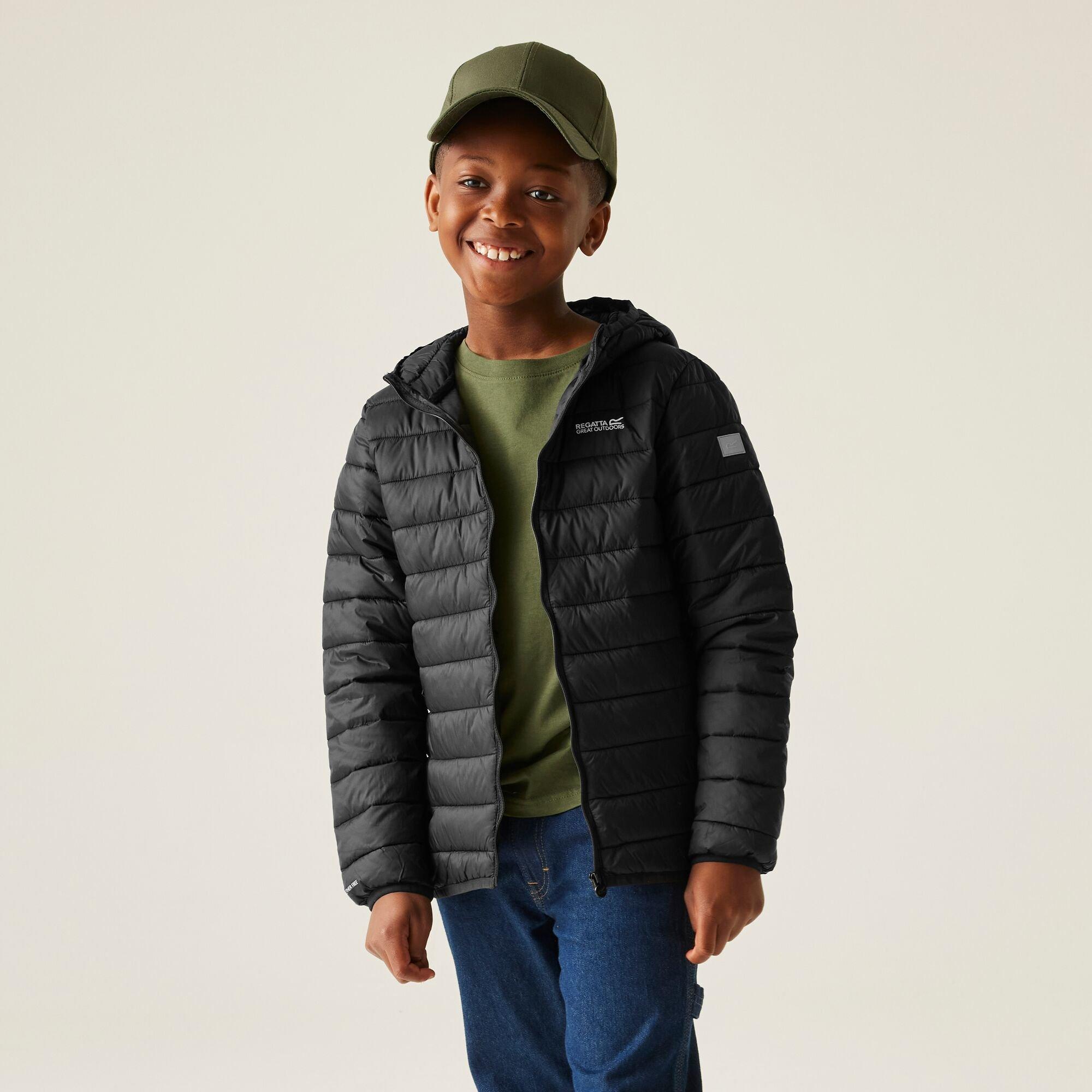 Regatta  Kids Marizion Water Resistant Long Sleeve Quilted Jacket - Black - 3-4yrs