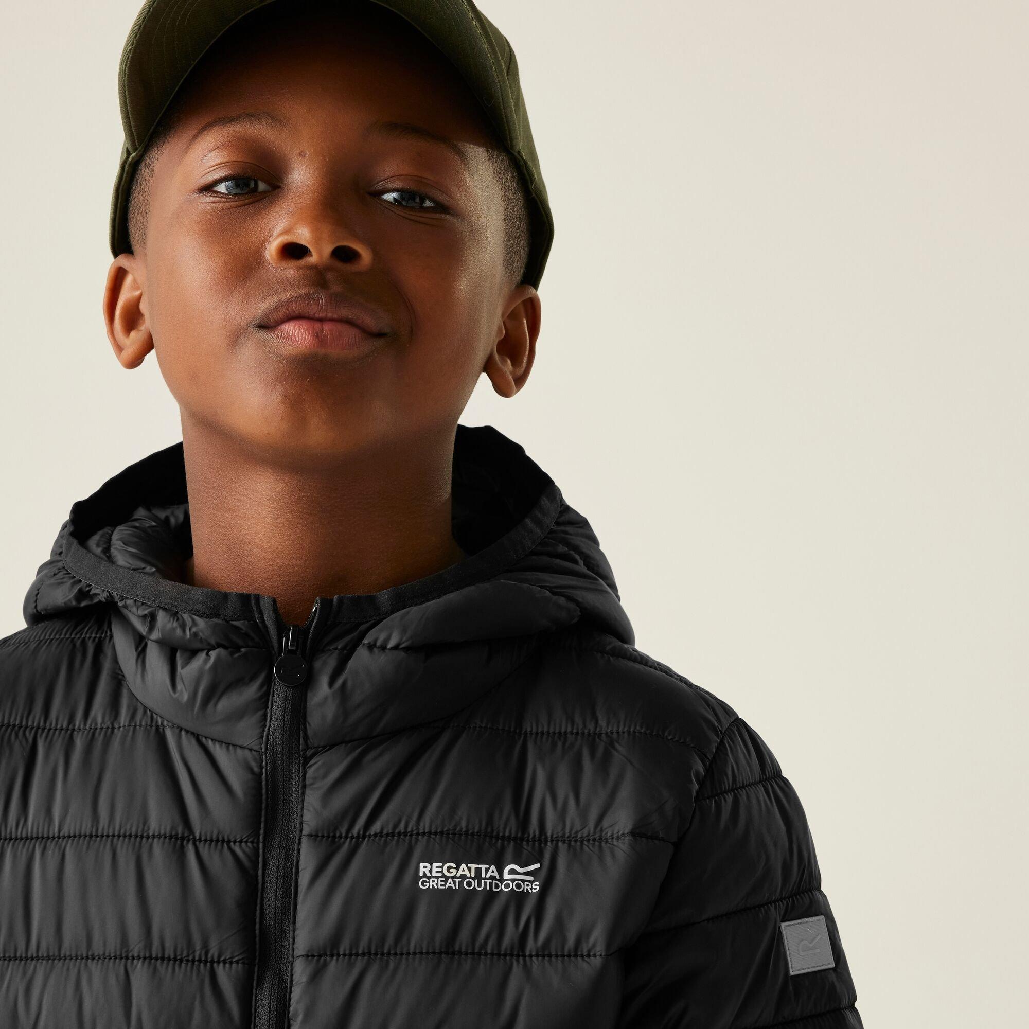 Black - Regatta - Unisex Kids Marizion Water Resistant Long Sleeve Quilted Jacket - 5