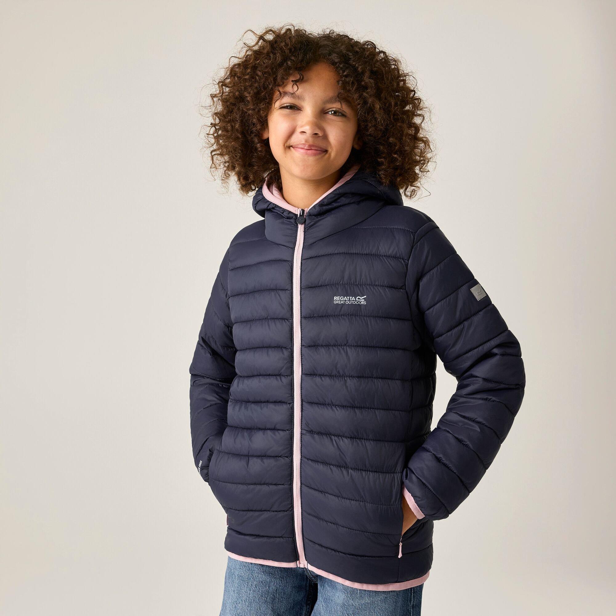 Navy(Powder Lil - Regatta - Kids Marizion Hooded Insulated Jacket - 1