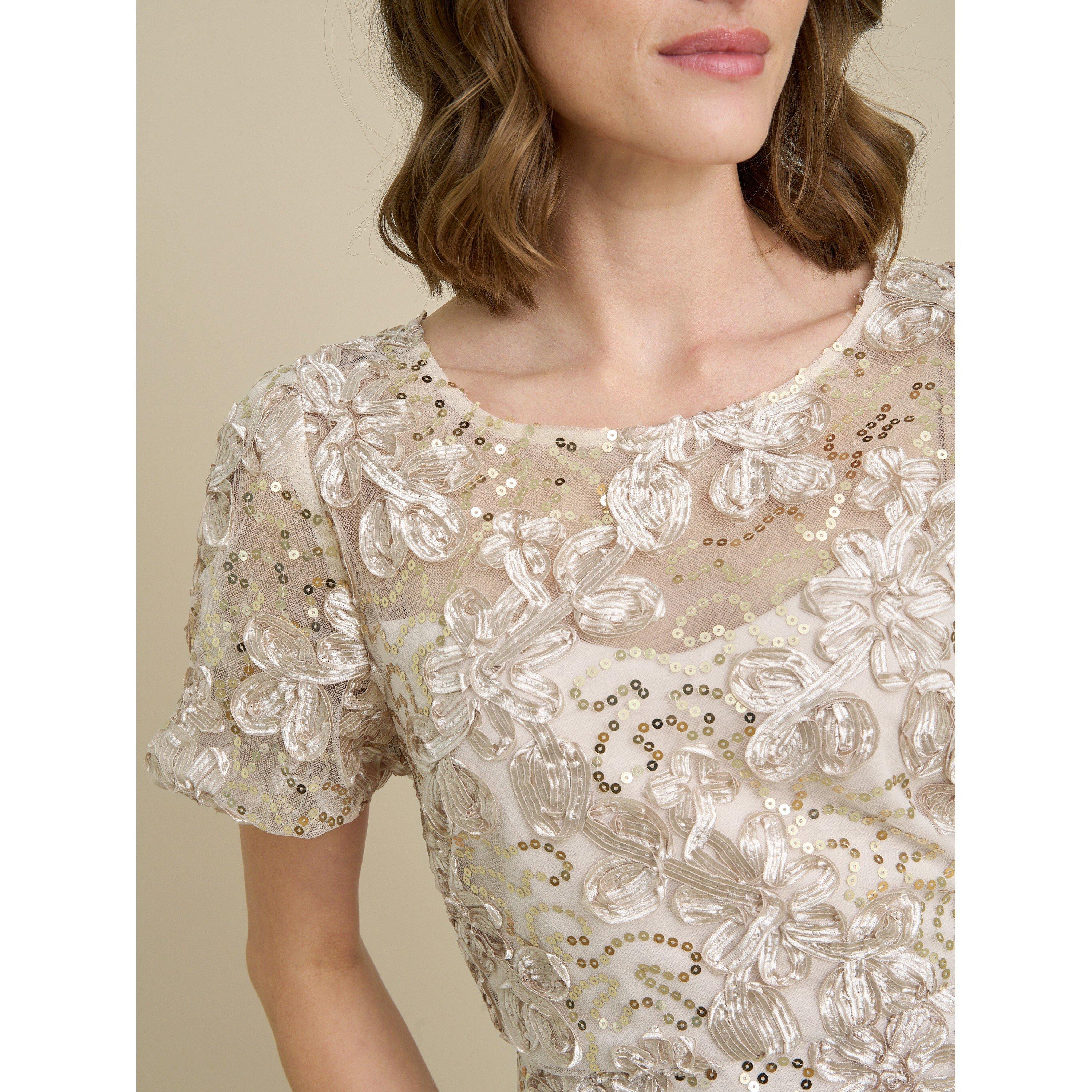 Champagne - Gina Bacconi - Mimmi Sequin Maxi Dress - 5