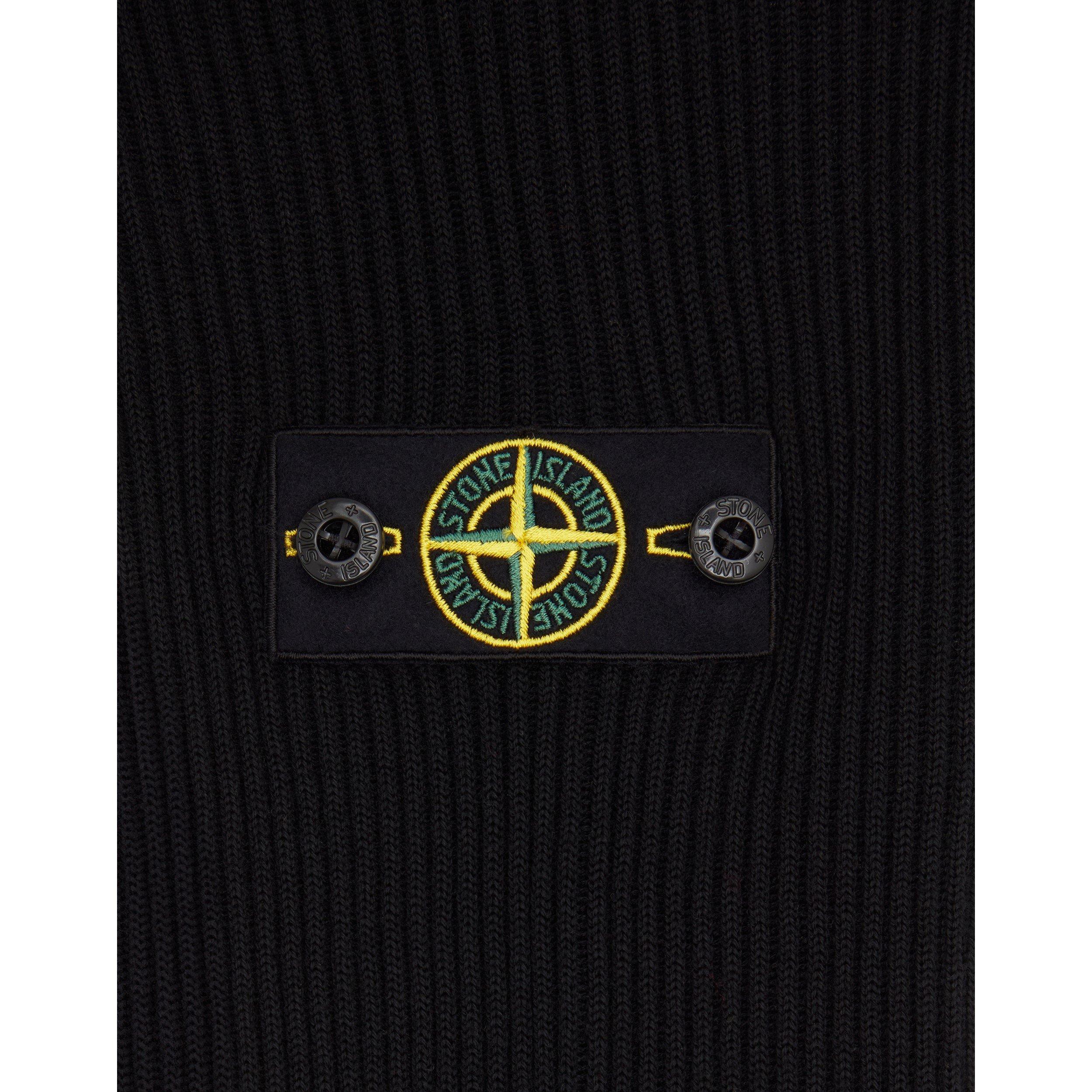 Black V0029 - Stone Island - Knitted Rib Cardigan Juniors - 4