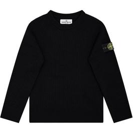 Stone Island Crew Neck Ribbed Knit Sweatshirt Junior Boys