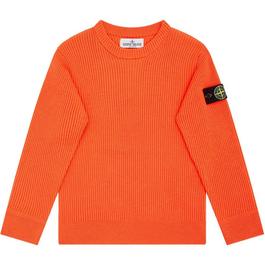 Stone Island Crew Neck Ribbed Knit Sweatshirt Junior Boys