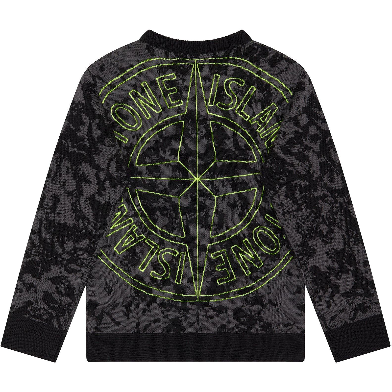 Black V0029 - Stone Island - Camo Knit Crew Neck Sweatshirt Juniors - 2
