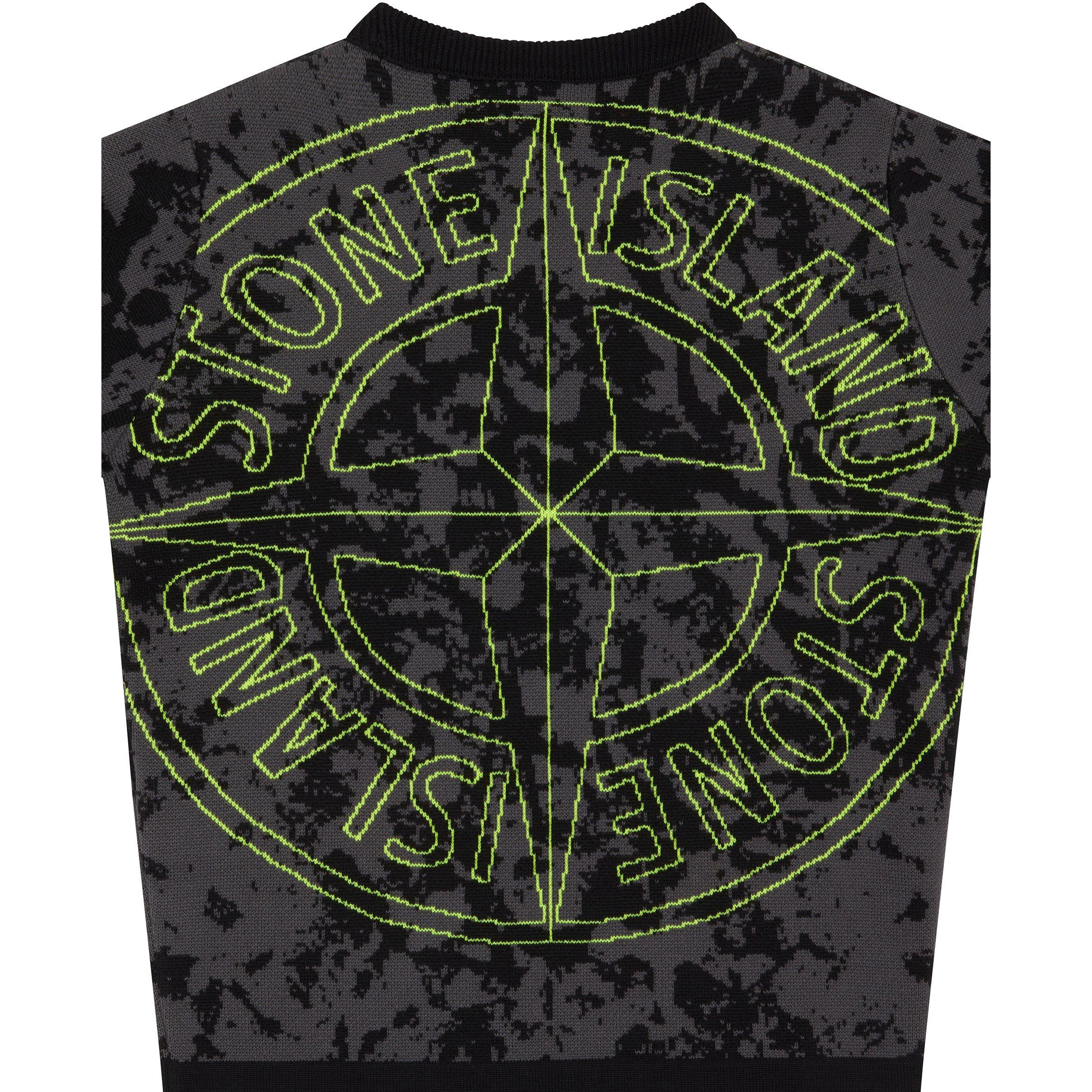 Black V0029 - Stone Island - Camo Knit Crew Neck Sweatshirt Juniors - 4