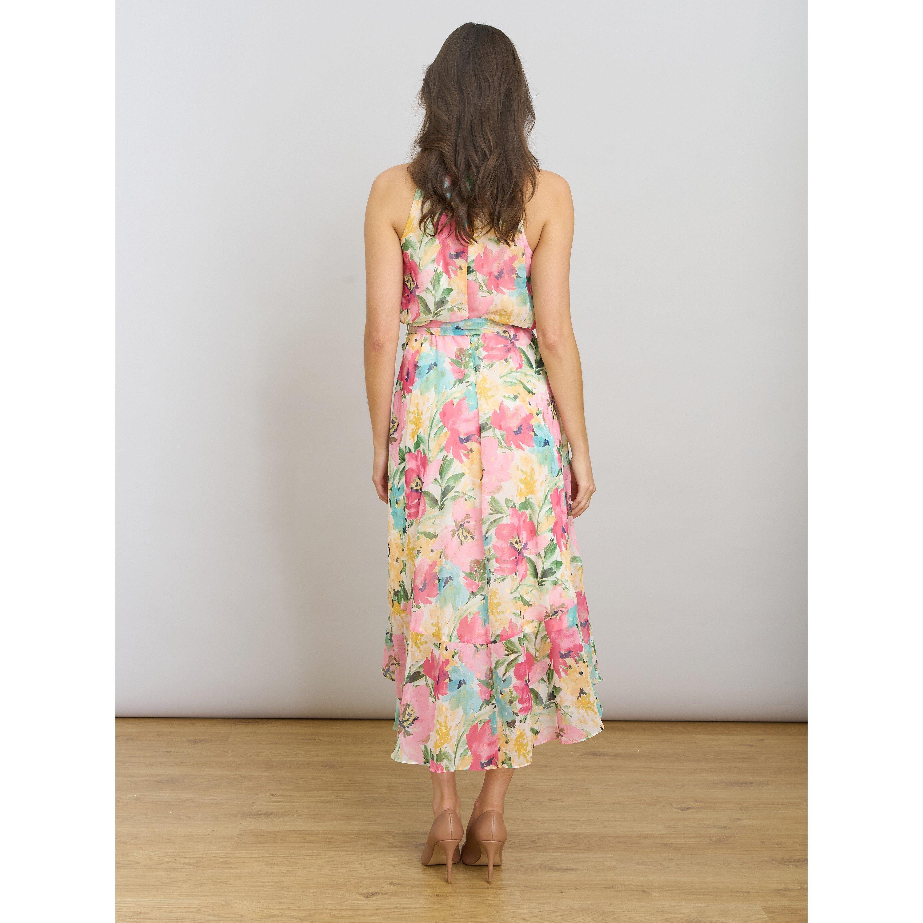 Multi - Gina Bacconi - Beatrice Lurex Chiffon Dress - 3