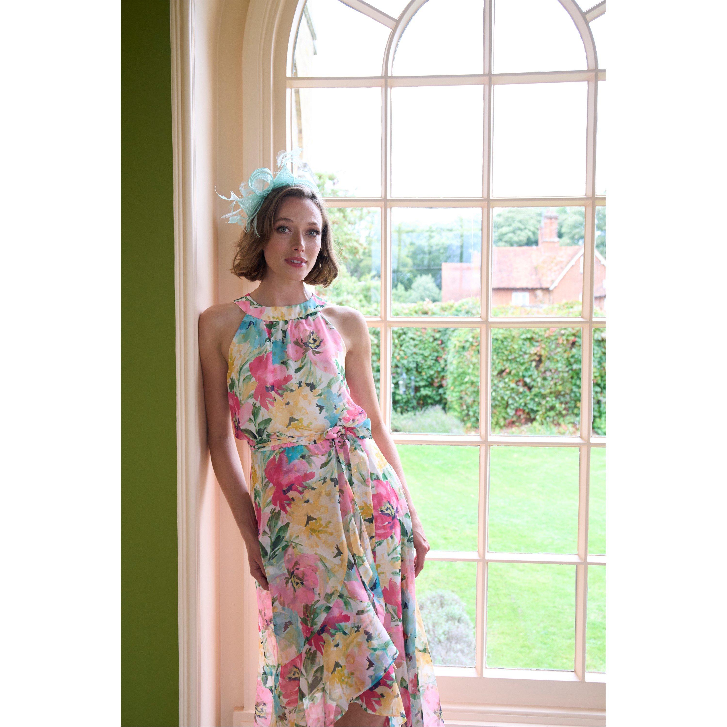 Multi - Gina Bacconi - Beatrice Lurex Chiffon Dress - 9