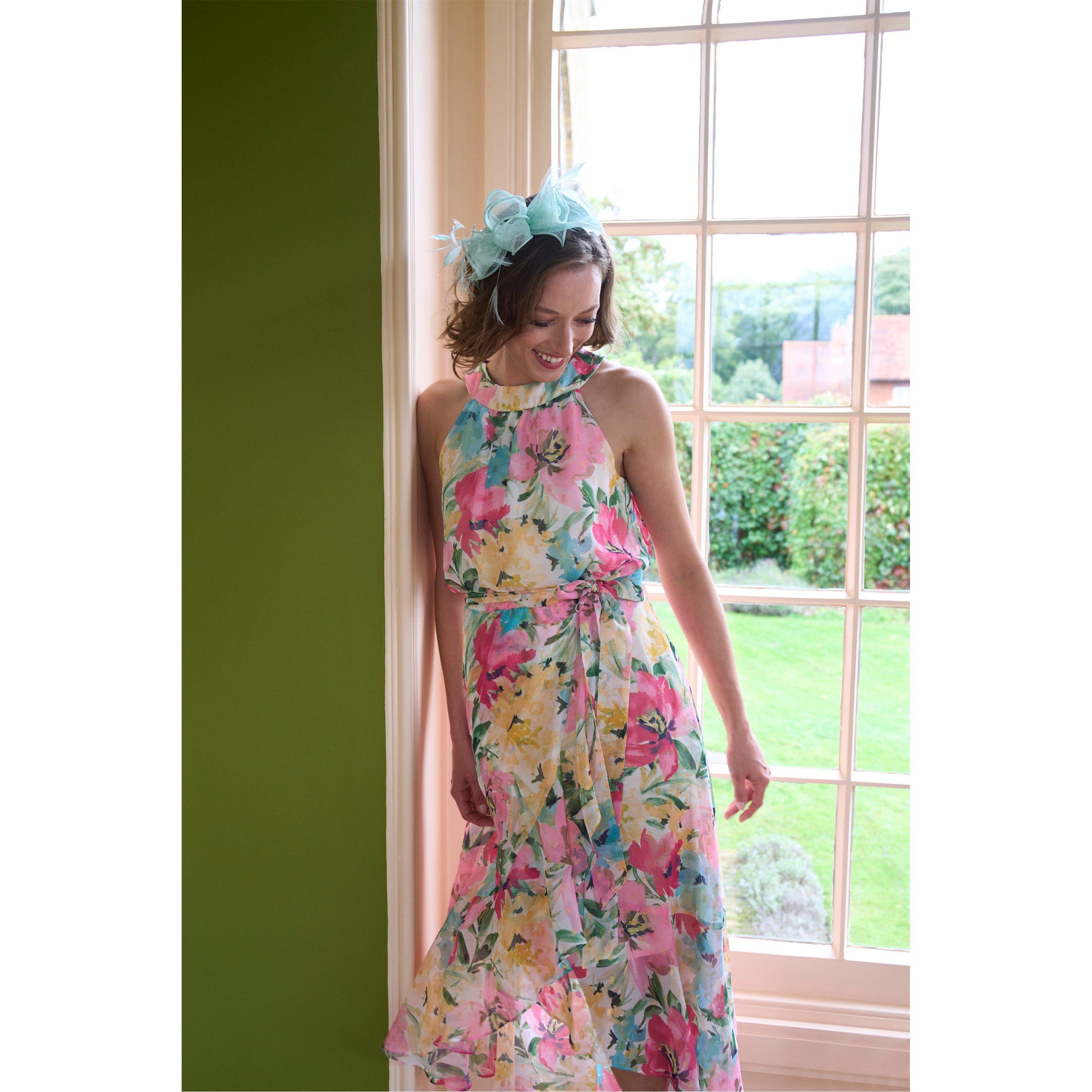 Multi - Gina Bacconi - Beatrice Lurex Chiffon Dress - 10