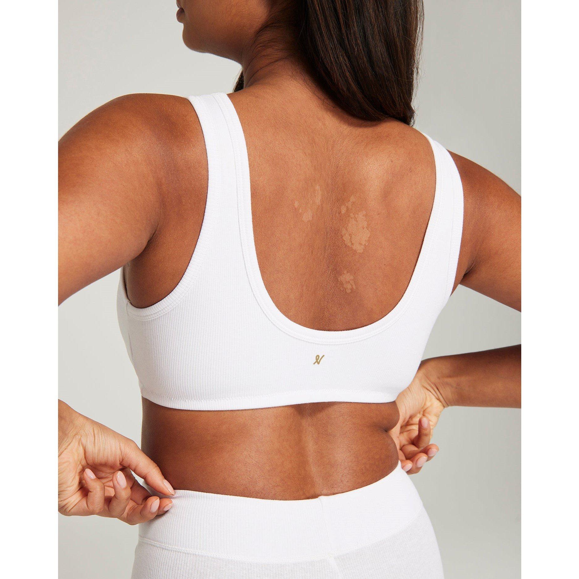 White - Nudea - DIPPED FRONT BRALETTE ORGANIC COTTON - 4