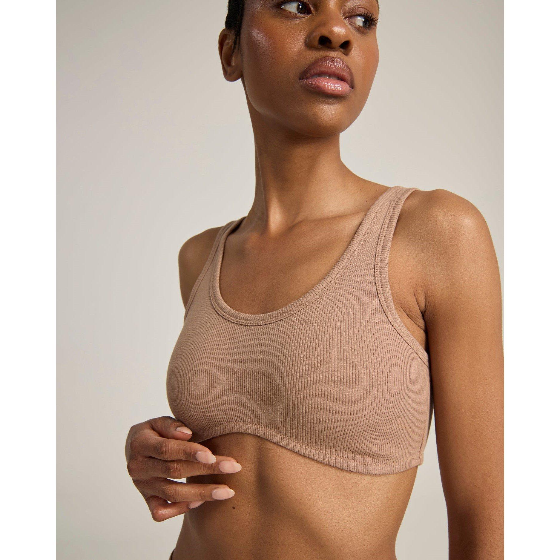 Nudea DIPPED FRONT BRALETTE ORGANIC COTTON - Mocha - L