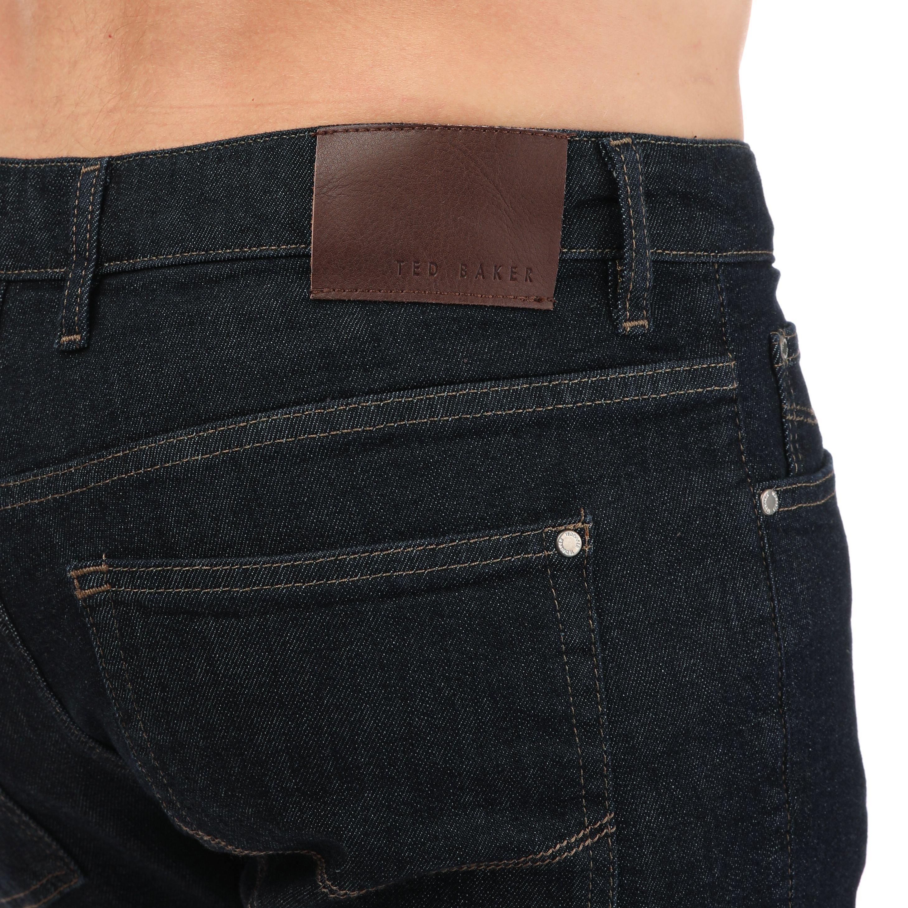 Navy - Ted Baker - Doww Rinse Denim Straight Fit Jeans - 3