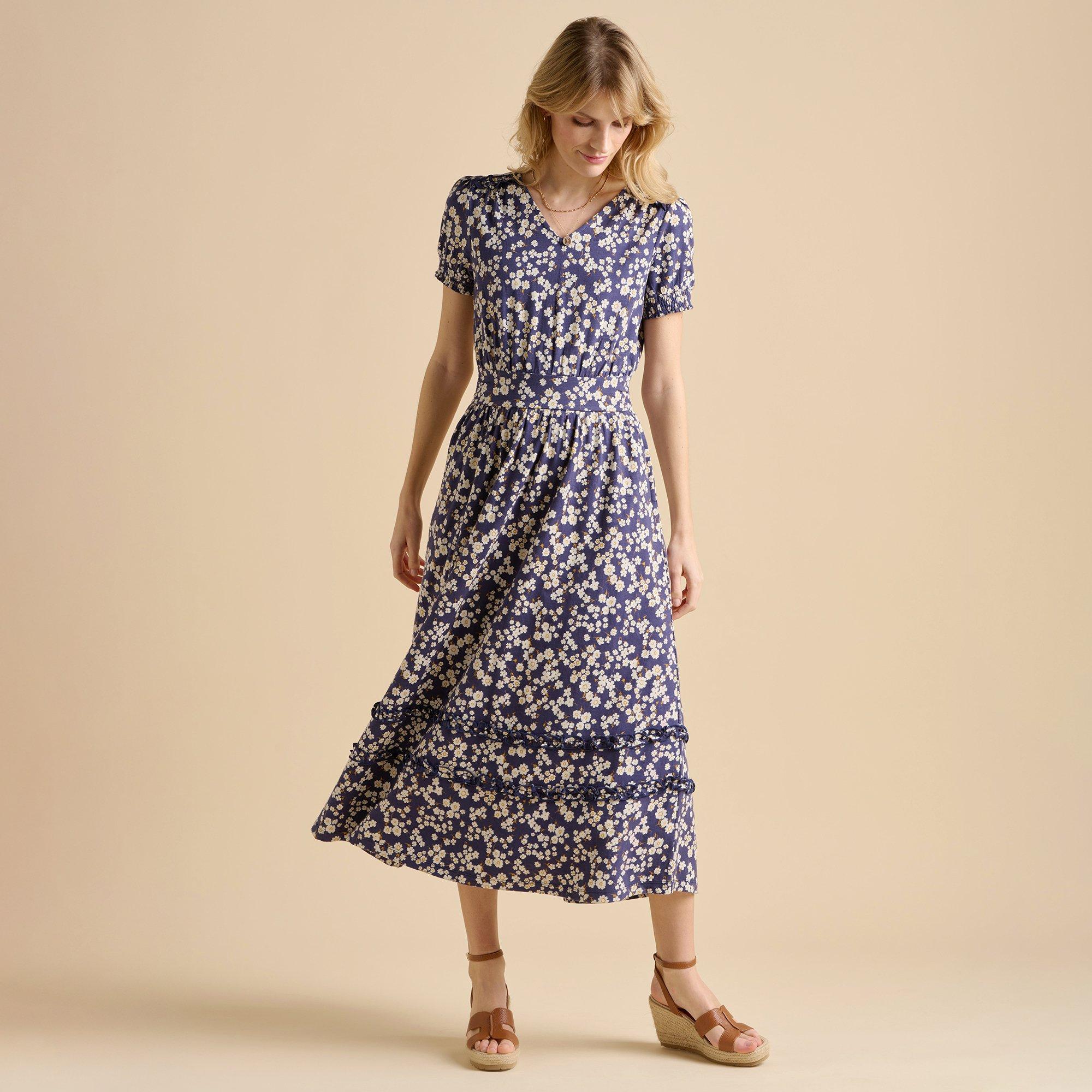 Navy - Brakeburn - Floating Daisy Maxi Dress - 4