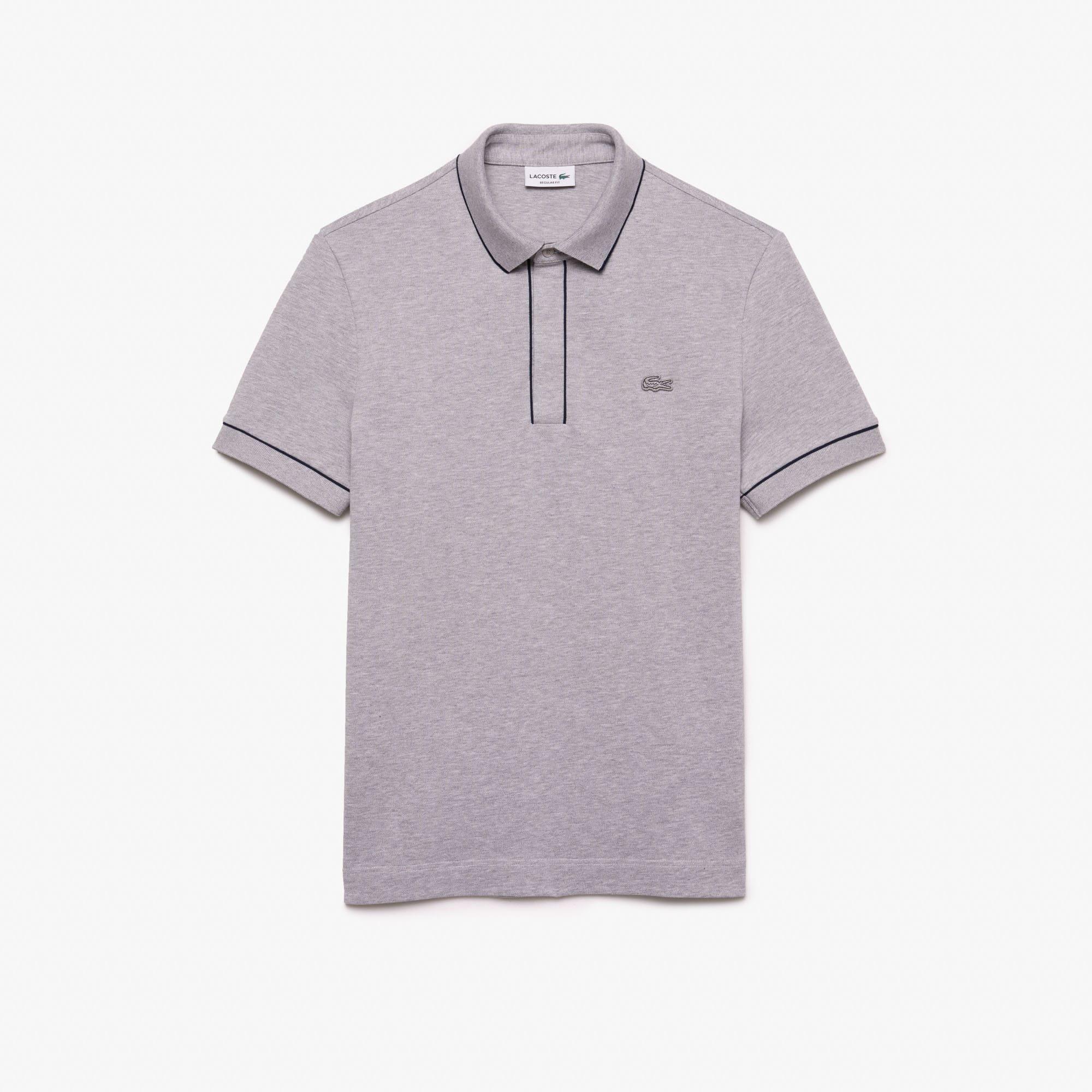 Grey - Lacoste - Regular Fit Paris Stretch Piqu¿ Polo Shirt - 1