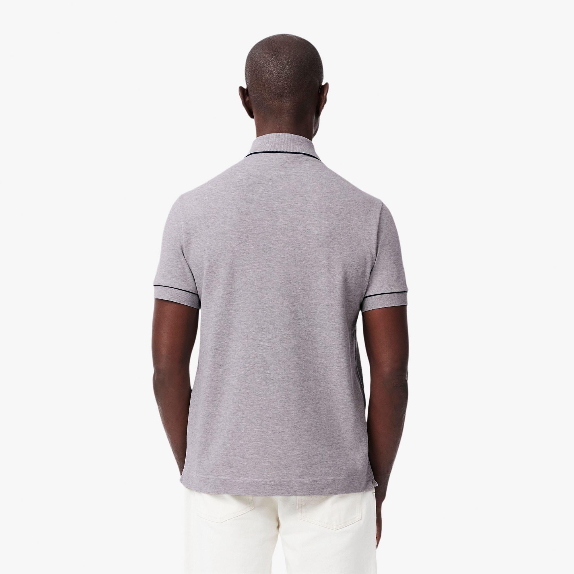Grey - Lacoste - Regular Fit Paris Stretch Piqu¿ Polo Shirt - 3