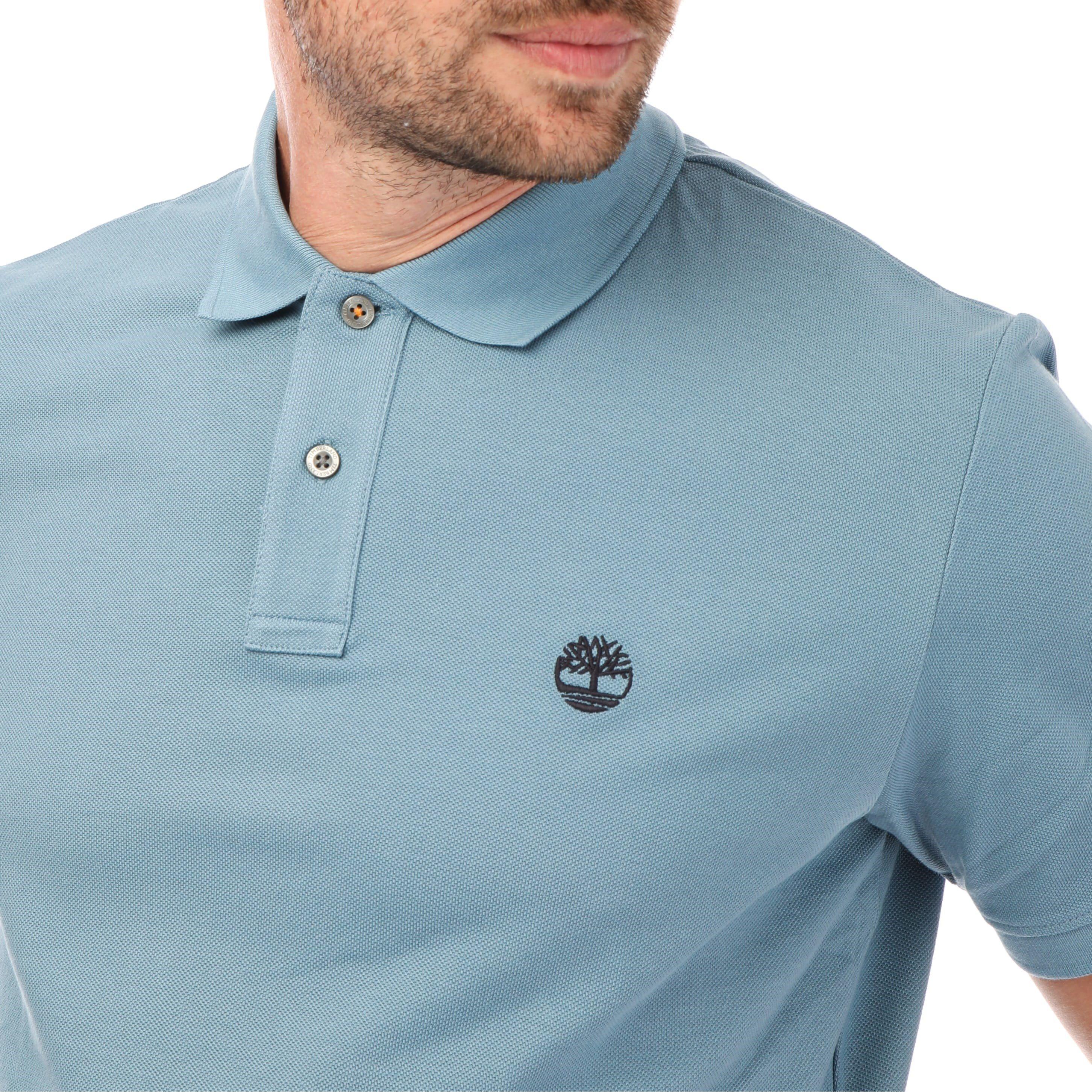 Blue - Timberland - Pique Short Sleeve Polo - 3