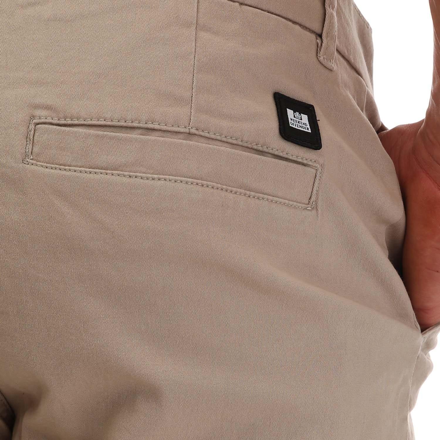 Stone - Weekend Offender - Dillenger Cotton Twill Chino Shorts - 3