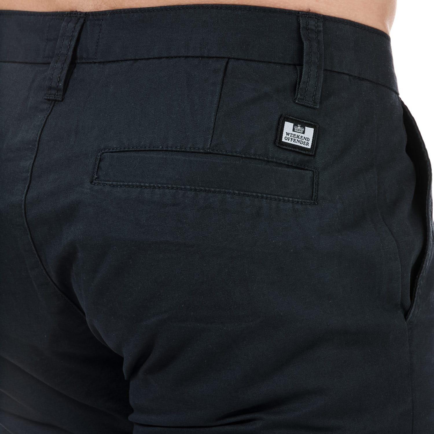 Navy - Weekend Offender - Dillenger Cotton Twill Chino Shorts - 5