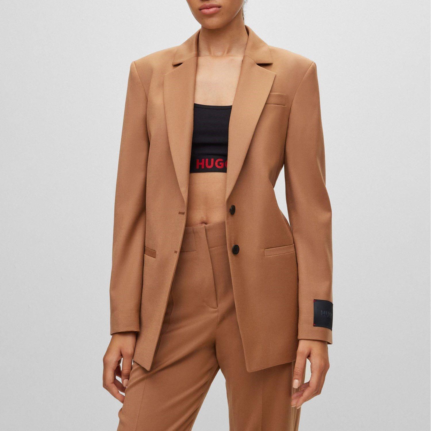 Brown - Hugo - Amyia Relaxed-Fit Blazer - 1