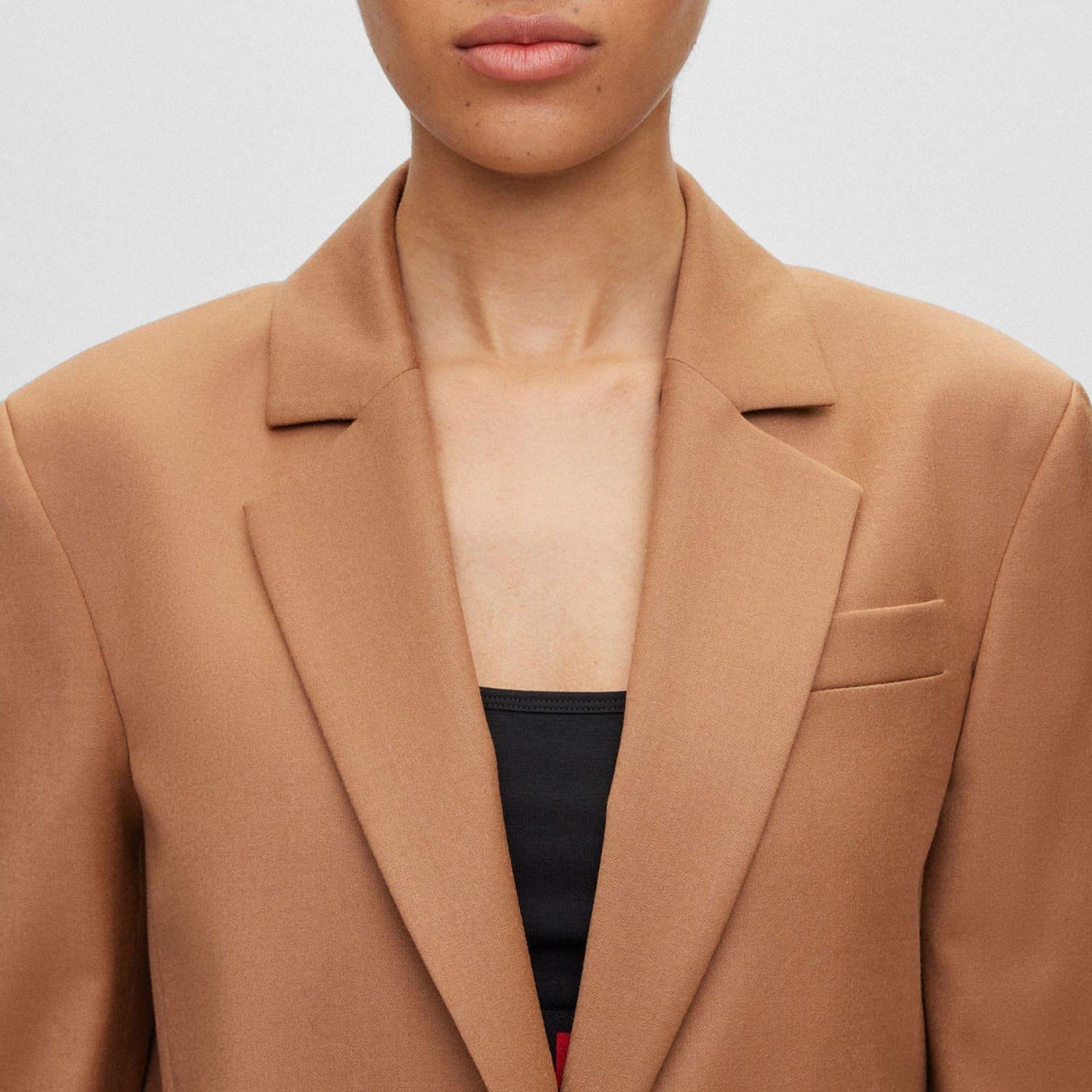 Brown - Hugo - Amyia Relaxed-Fit Blazer - 3