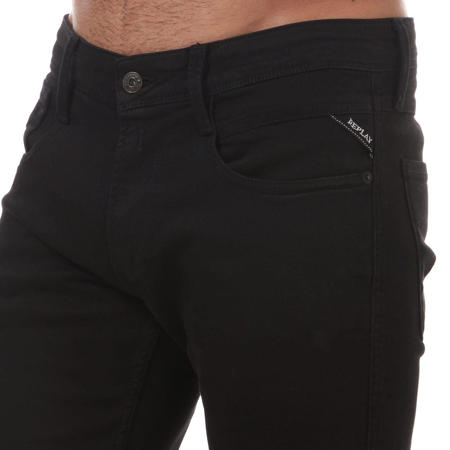 Black - Replay - Anbass Slim-Fit Jeans - 5