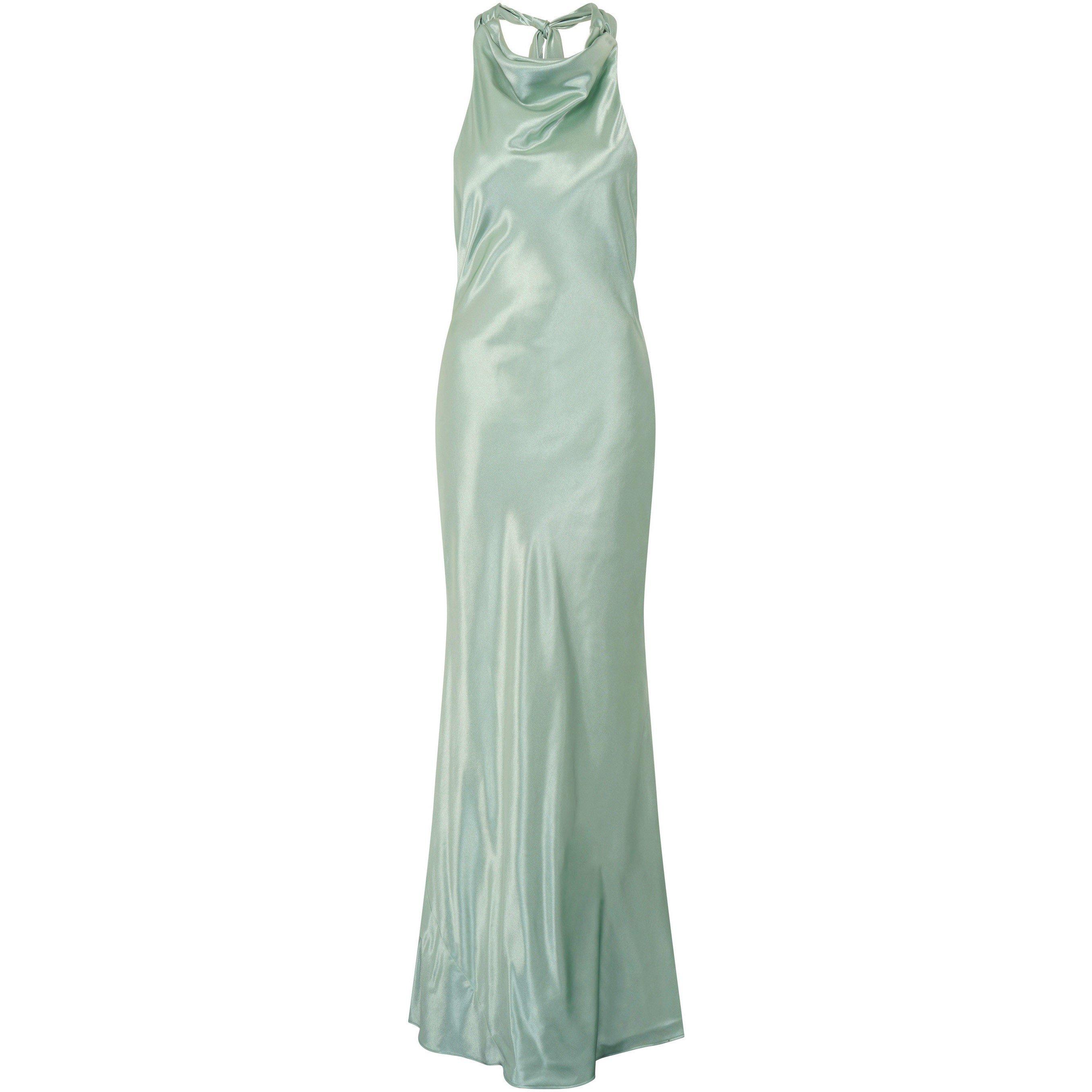 Sage - Gina Bacconi - Chassidy Satin Halter Neck Maxi Dress - 4
