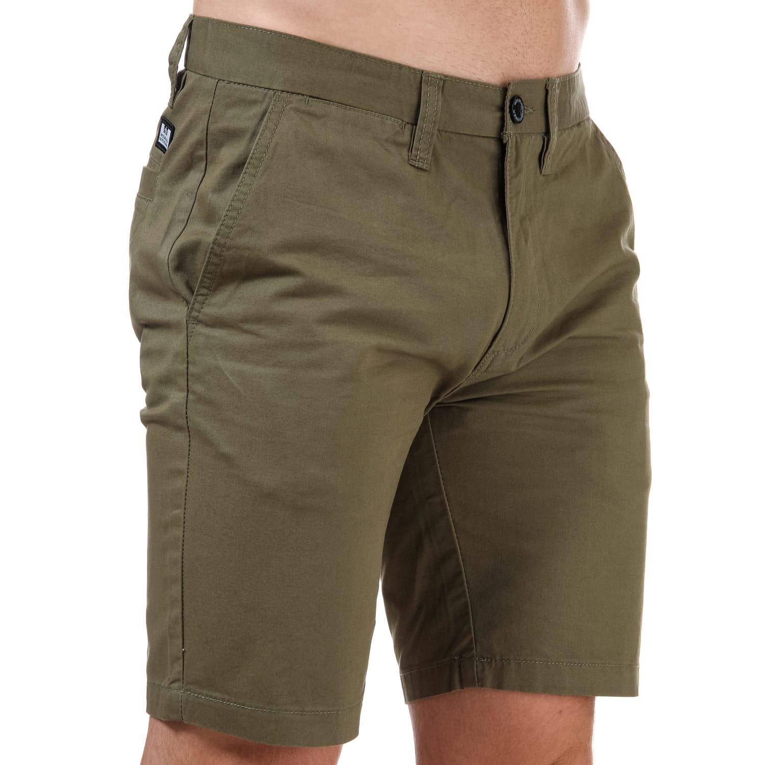 Khaki - Weekend Offender - Dillenger Cotton Twill Chino Shorts - 1