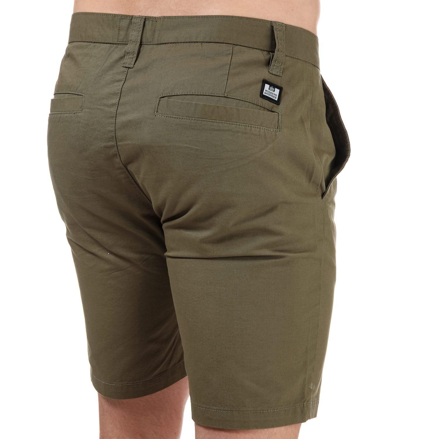 Khaki - Weekend Offender - Dillenger Cotton Twill Chino Shorts - 2