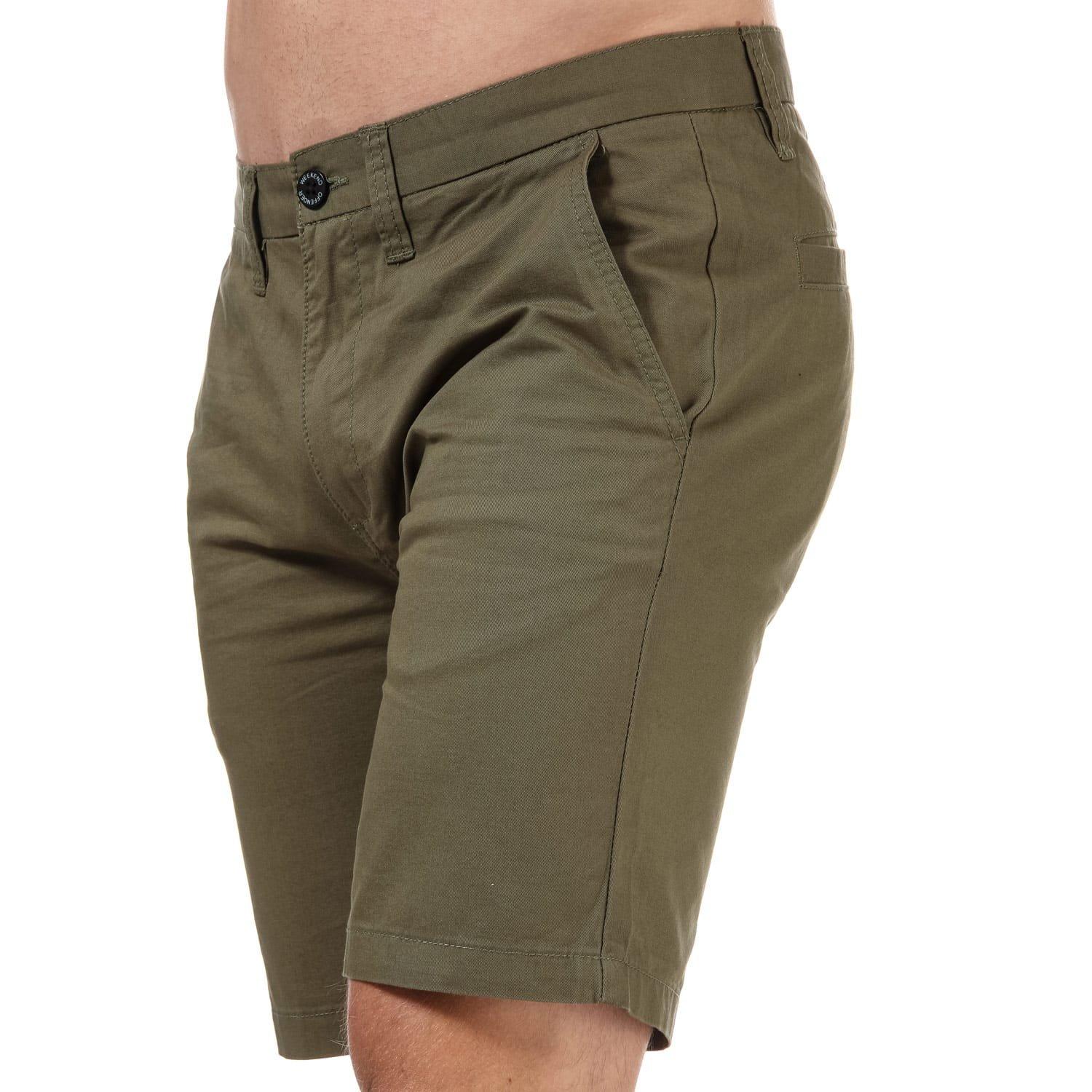 Khaki - Weekend Offender - Dillenger Cotton Twill Chino Shorts - 4