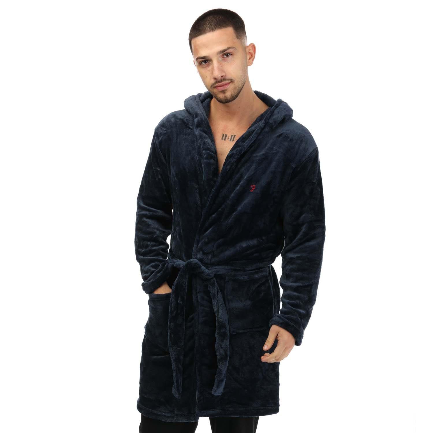 Navy - Farah - Frazier Dressing Gown - 4