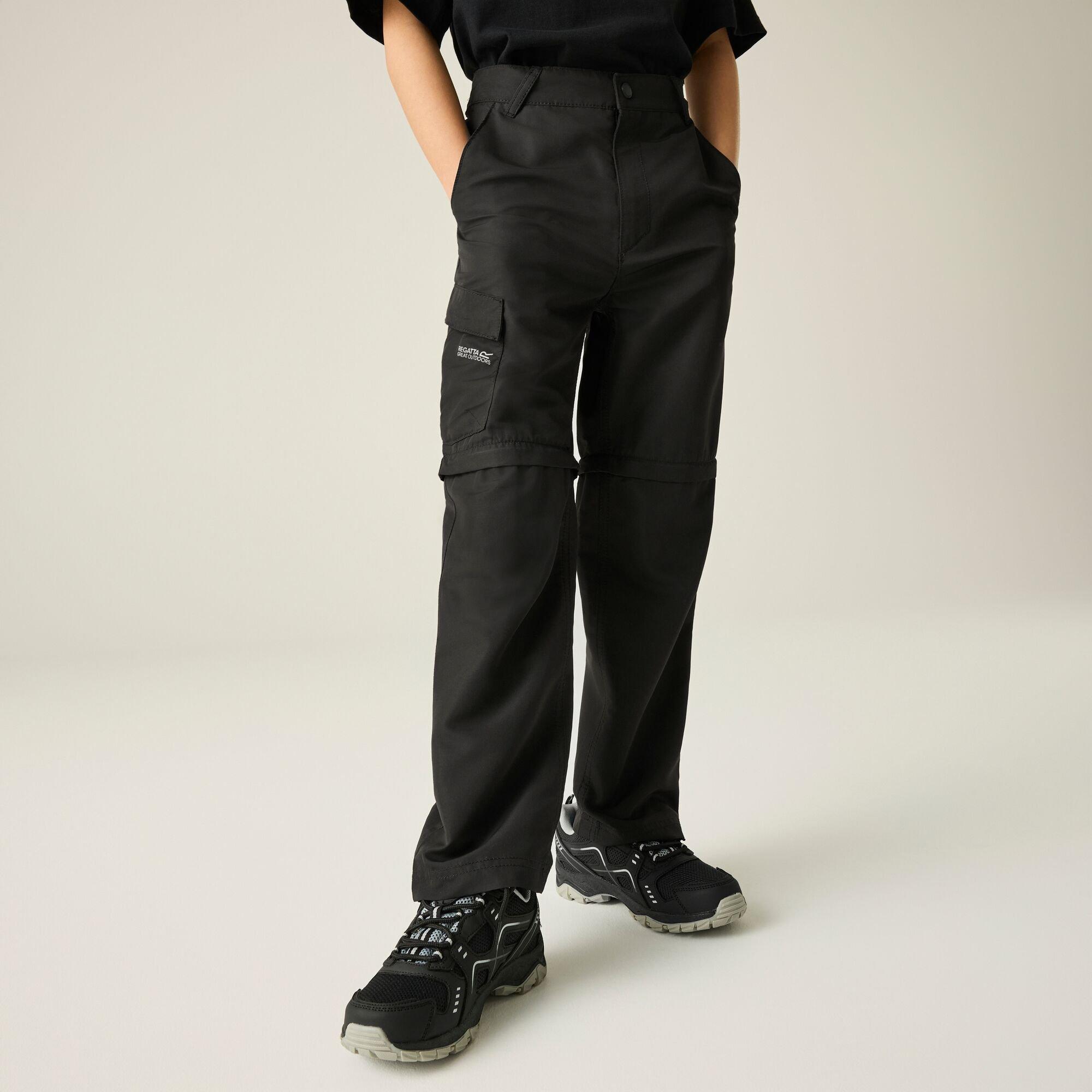 Black - Regatta - Kids Sorcer Zip Off III Quick-Drying Trousers - 1