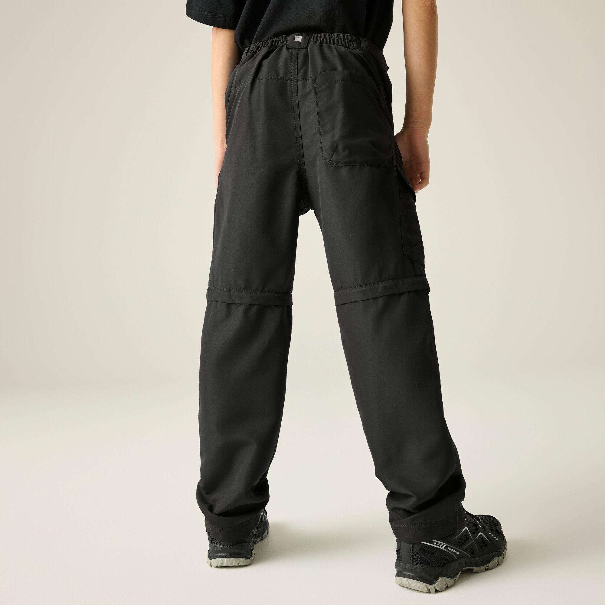 Black - Regatta - Kids Sorcer Zip Off III Quick-Drying Trousers - 2