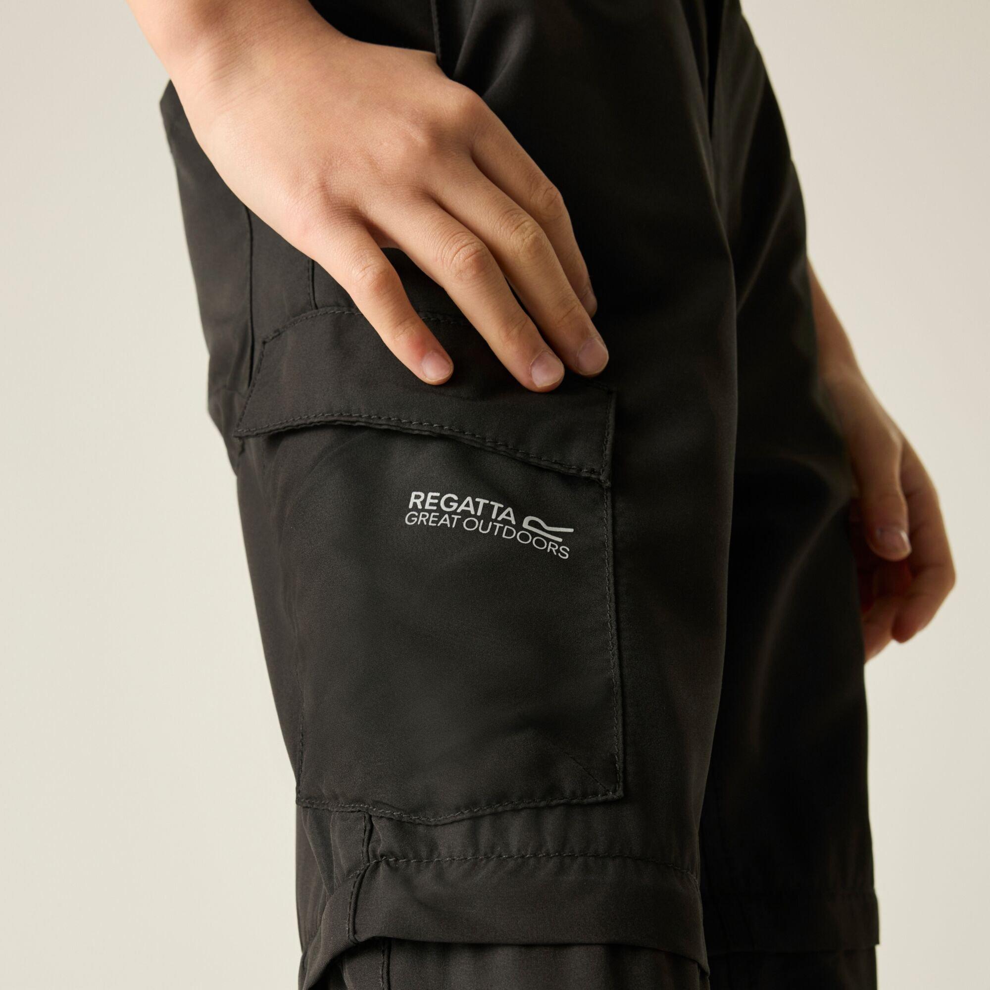 Black - Regatta - Kids Sorcer Zip Off III Quick-Drying Trousers - 4