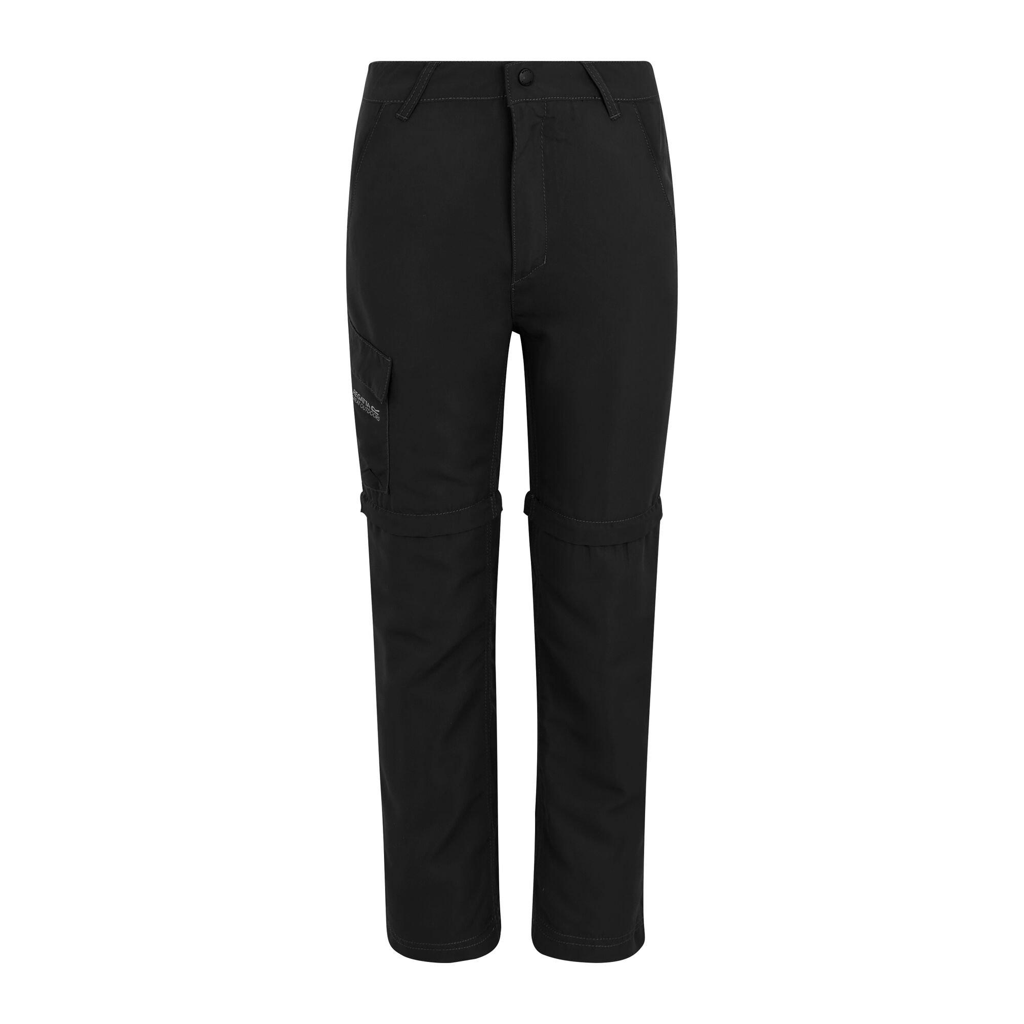Black - Regatta - Kids Sorcer Zip Off III Quick-Drying Trousers - 7