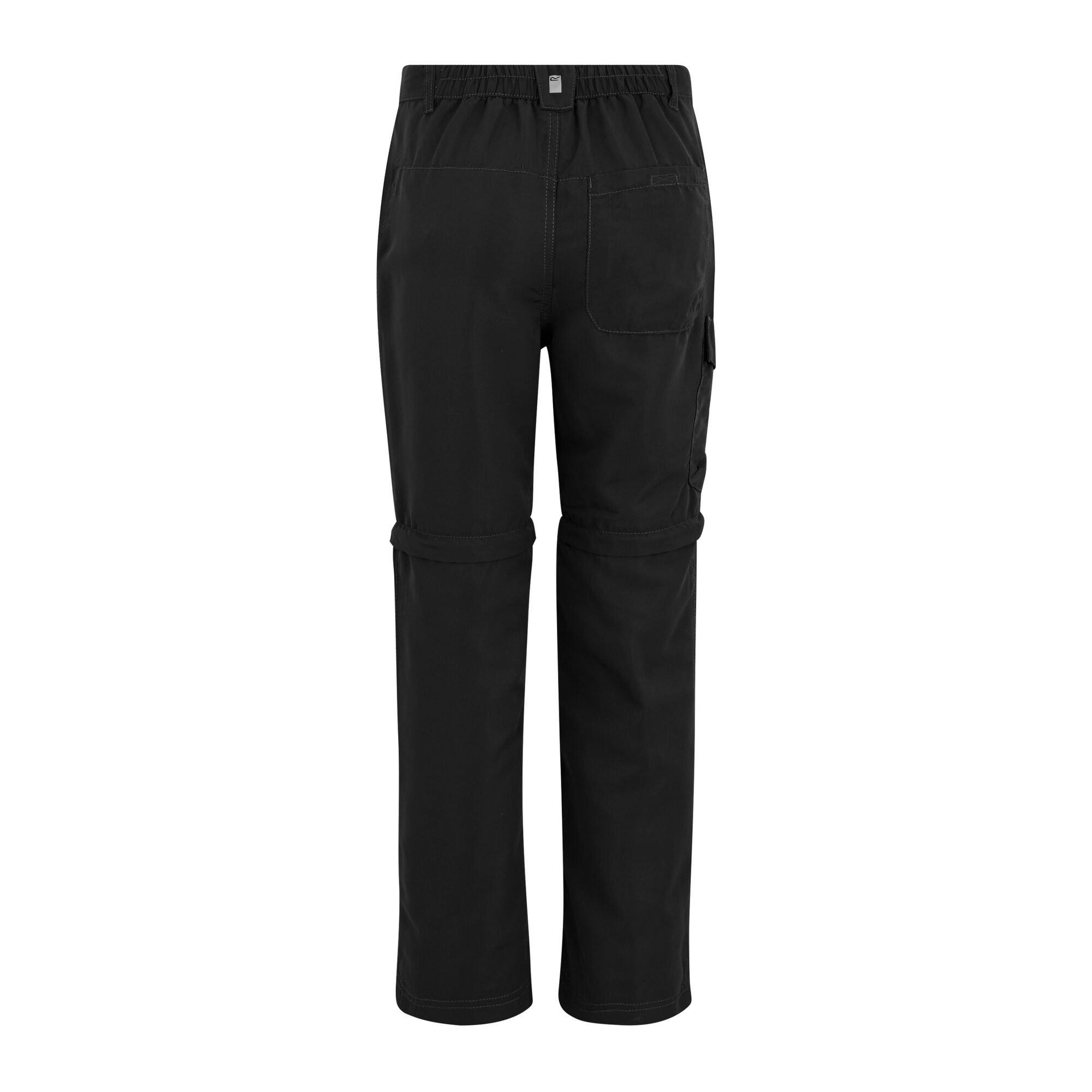 Black - Regatta - Kids Sorcer Zip Off III Quick-Drying Trousers - 8