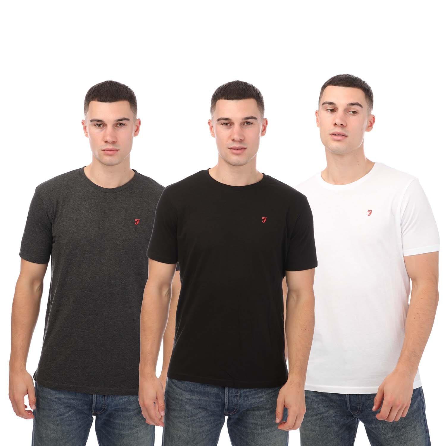 Black Grey Whit - Farah - Colney 3 Pack T-Shirts - 1