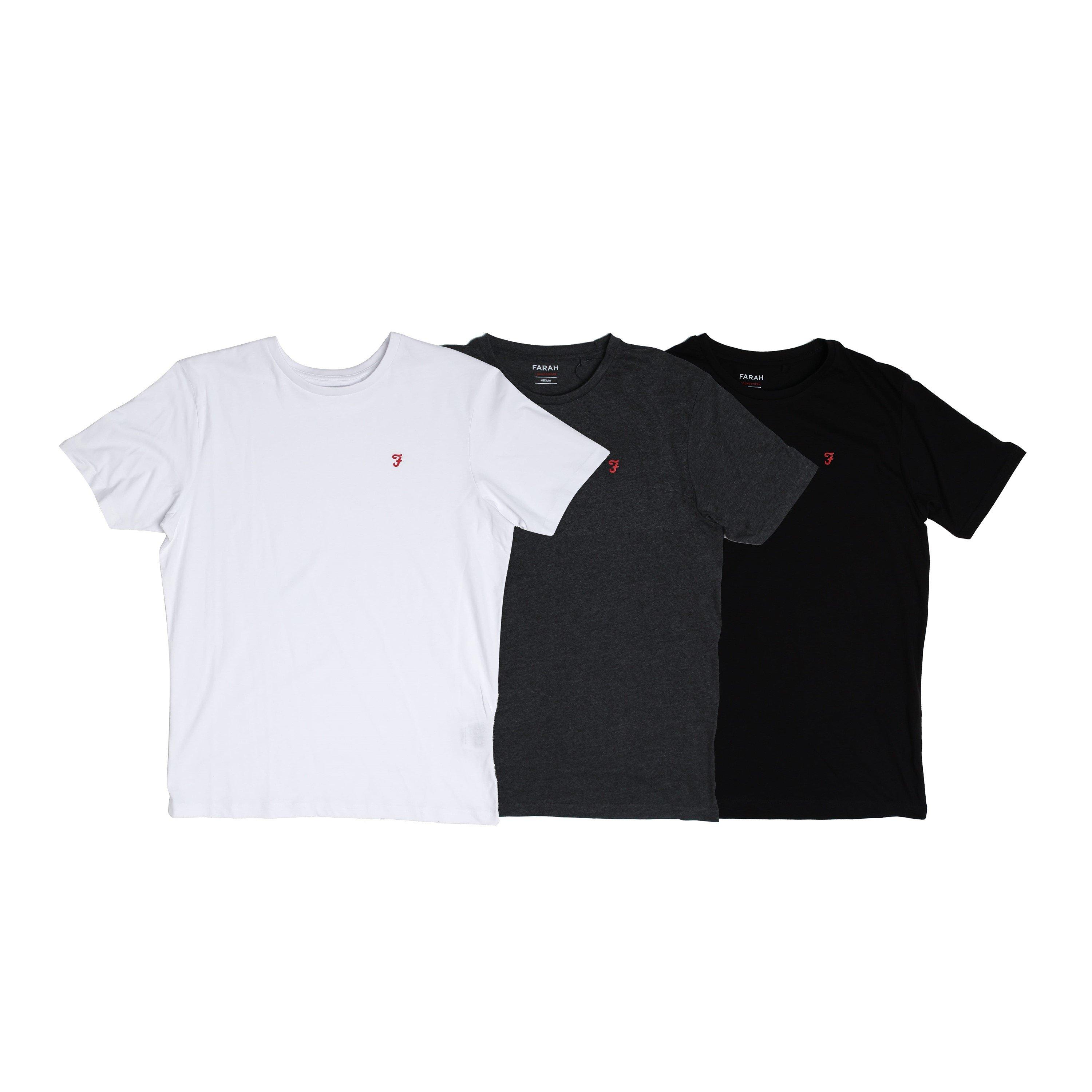 Black Grey Whit - Farah - Colney 3 Pack T-Shirts - 3