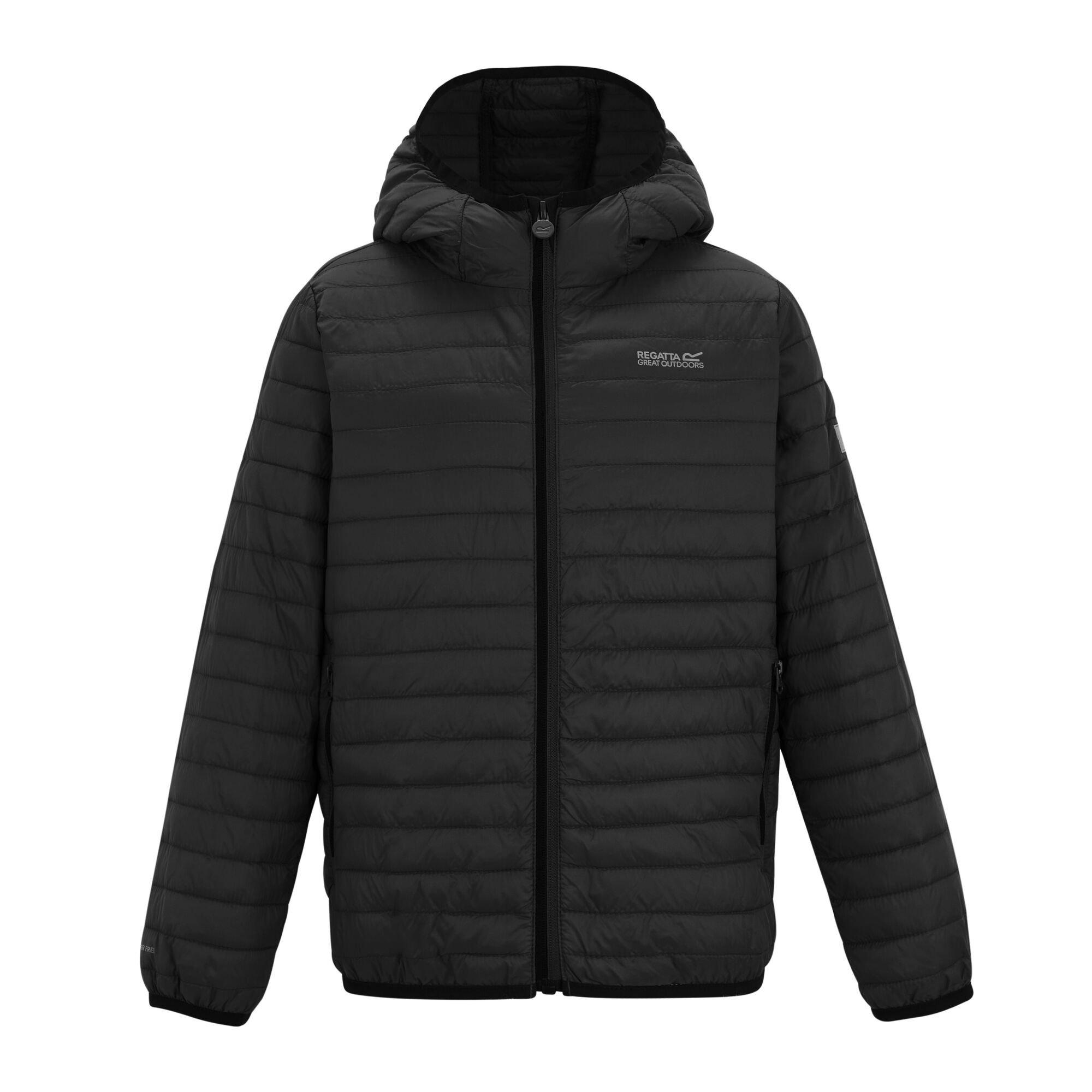 Black - Regatta - Kids Hooded Hillpack Water-Repellent  Jacket - 8
