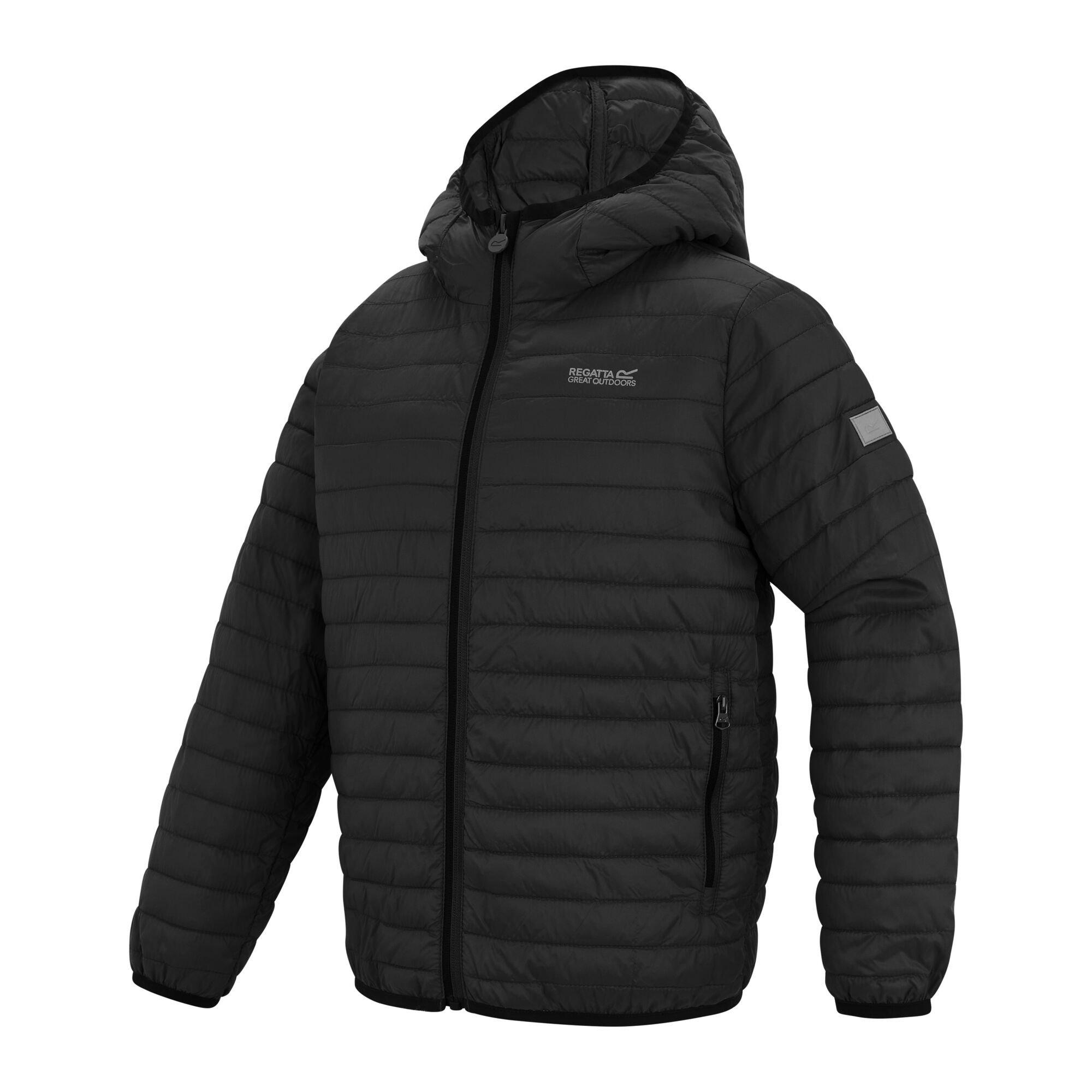 Black - Regatta - Kids Hooded Hillpack Water-Repellent  Jacket - 10