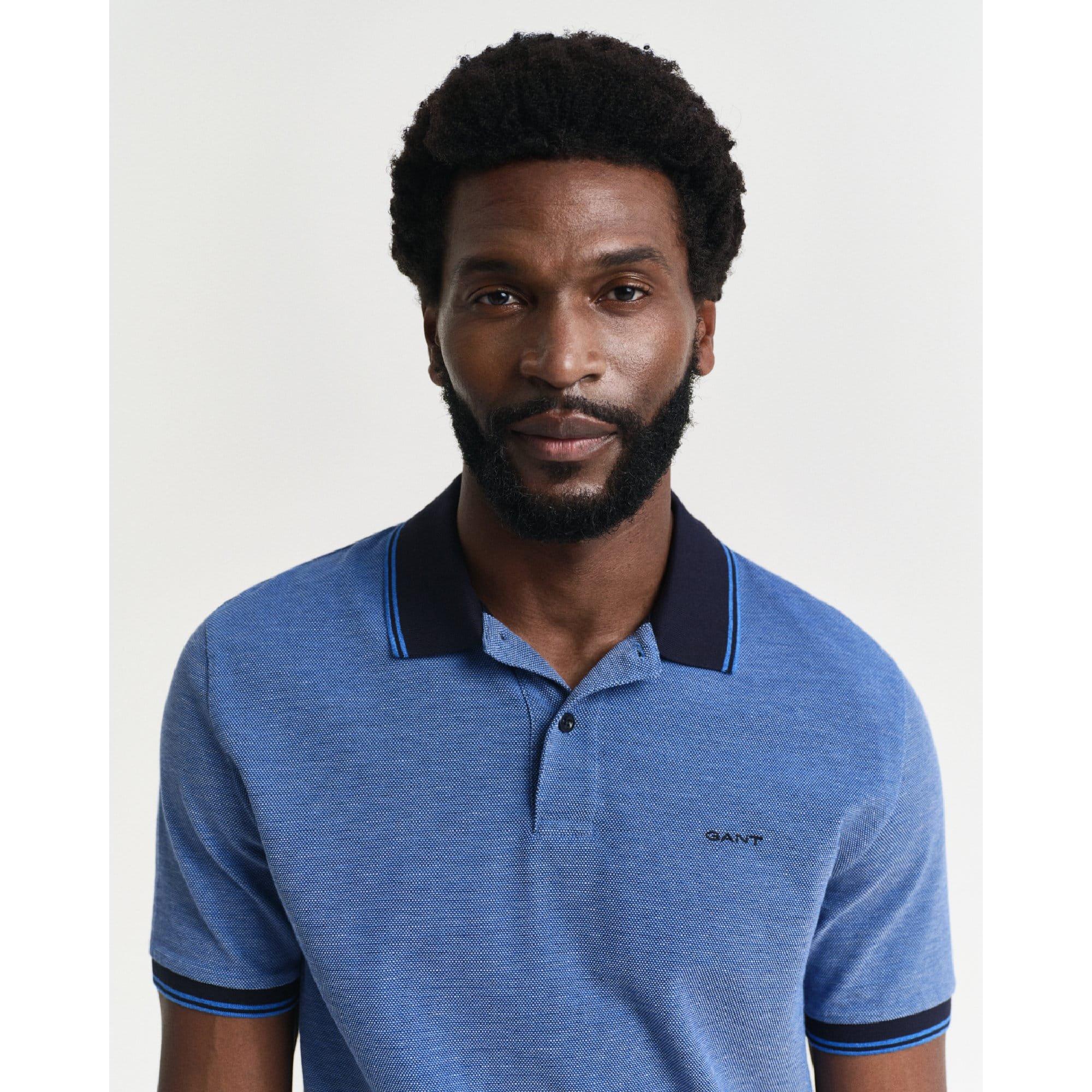 Blue - Gant - 4-Colour Oxford Piqu¿ Polo Shirt - 4