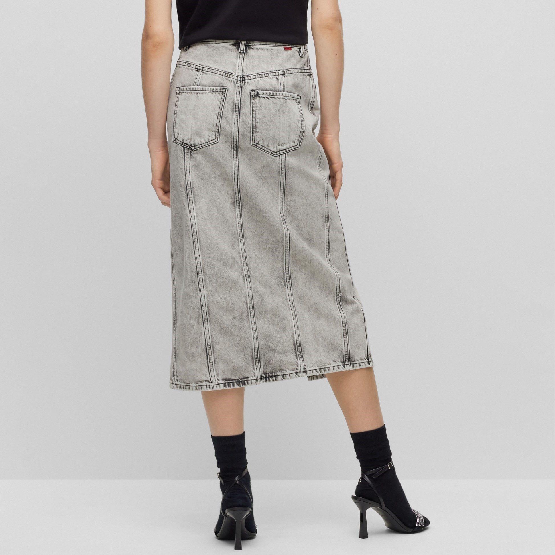 Grey - Hugo - Women's Gadina Denim Midi Skirt - 2