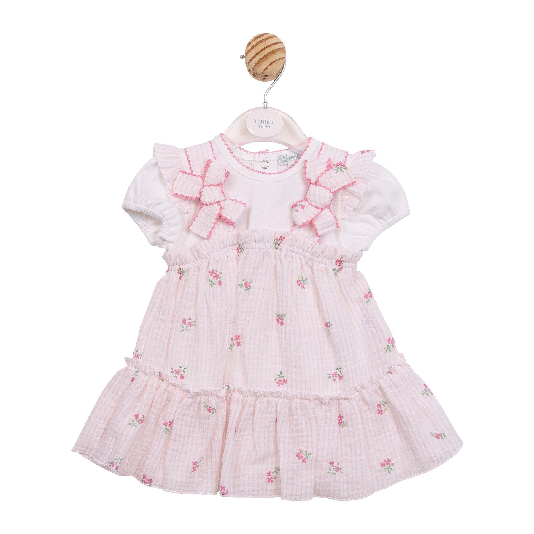 Weiß/Rosa - Mintini Baby - Kids' Top & Sundress Bubble Dress - 1