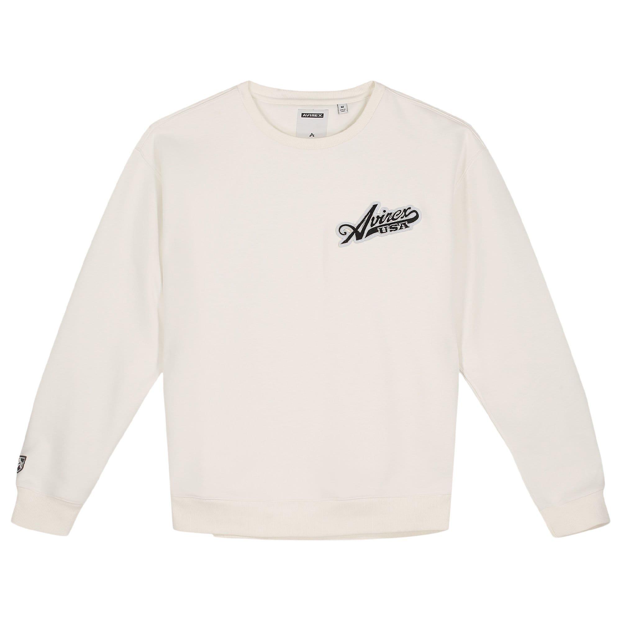 White - Avirex - Script Crewneck Sweatshirt - 1